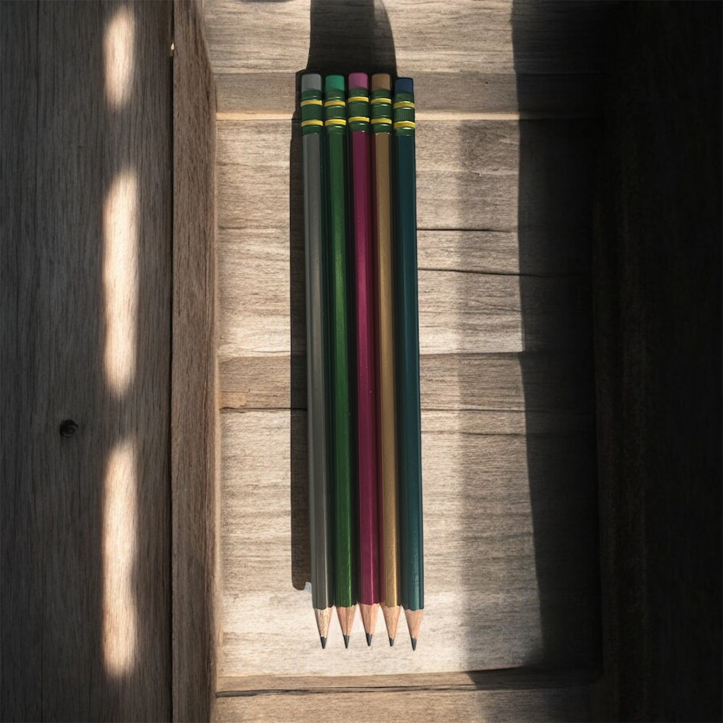 5 Pack- Metallic Personalized Pencils