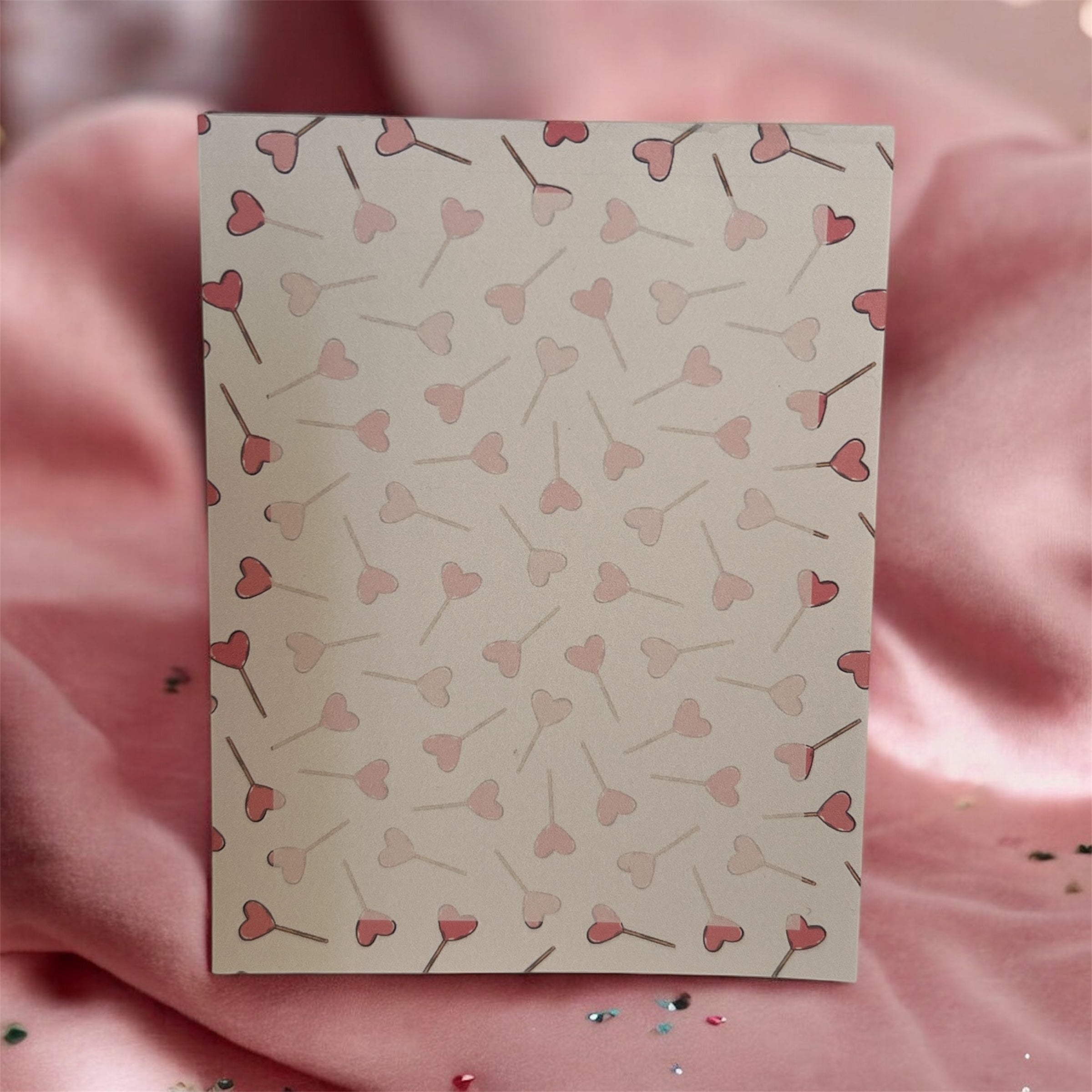 Valentines heart lollipop notepad